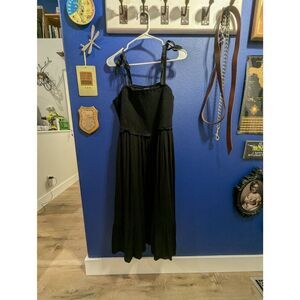 Torrid Shoulder Tie Midi Sundress Plus Size 2X Black Boho